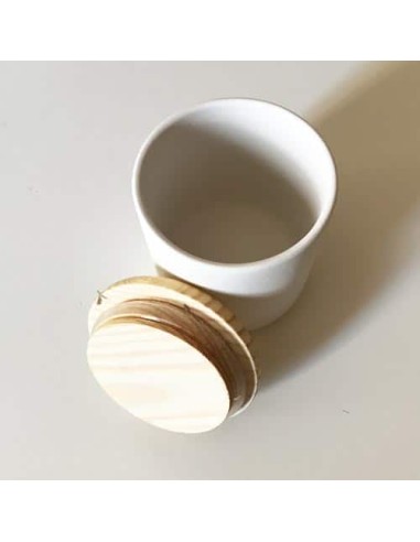 Bote bizcocho con tapa de madera DOHOS