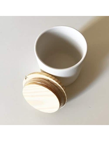 Bote bizcocho con tapa de madera DOHOS
