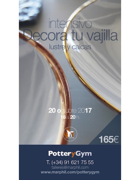 Curso Intensivo Decora tu Vajilla, lustre y calcas
